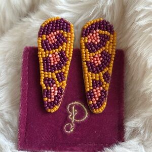 NWT Beaded Purple and Yellow Women’s Hair Clips